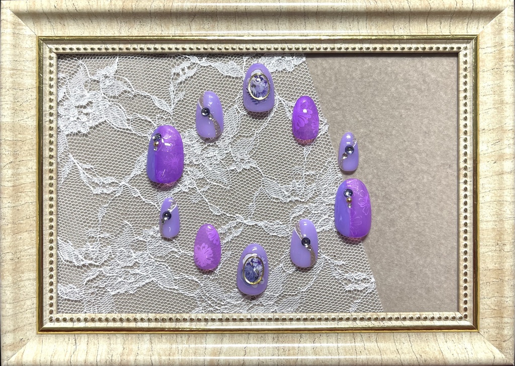 カラーモチーフネイル【花柄】