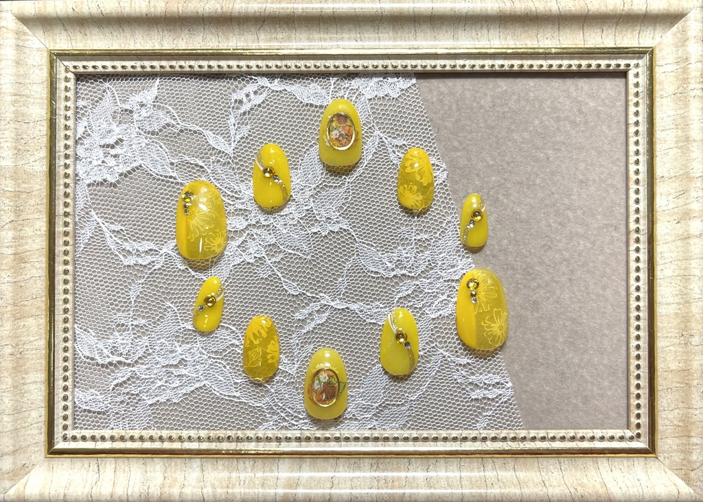 カラーモチーフネイル【花柄】