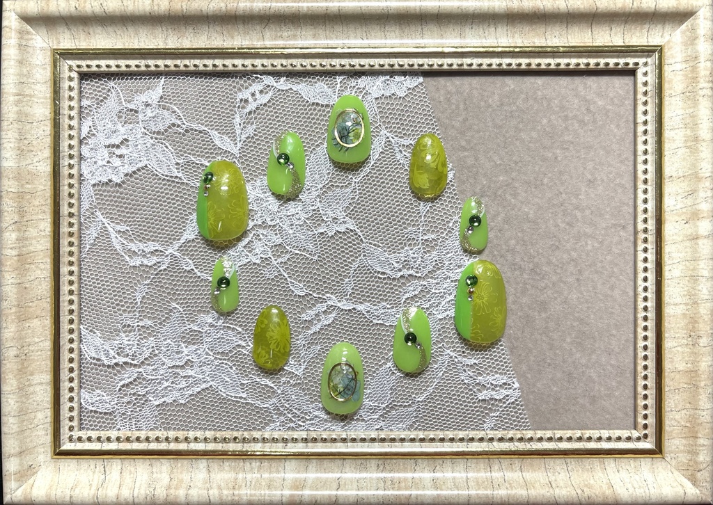 カラーモチーフネイル【花柄】