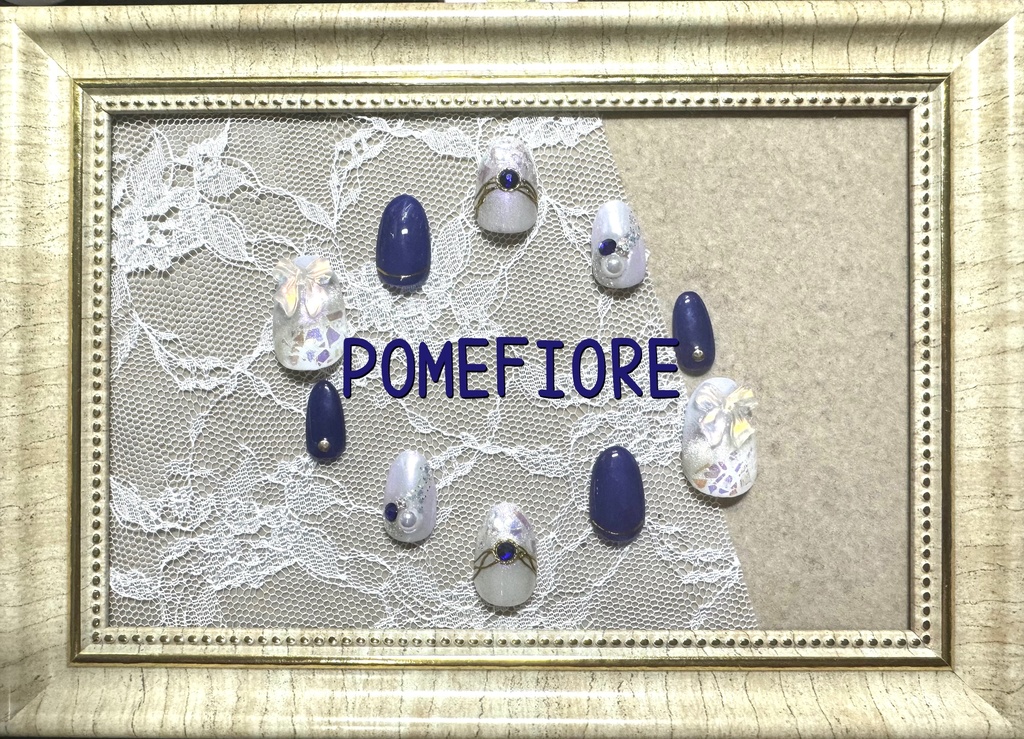 寮カラーモチーフネイル【プラチナジャケット】