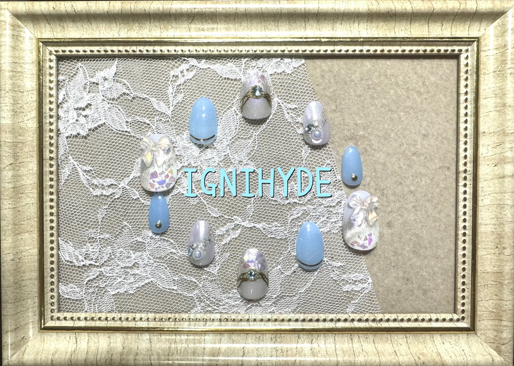 寮カラーモチーフネイル【プラチナジャケット】