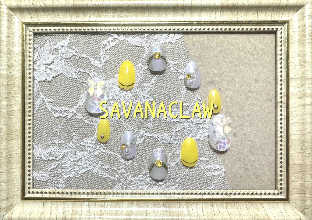 寮カラーモチーフネイル【プラチナジャケット】