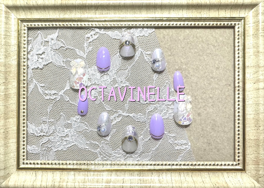 寮カラーモチーフネイル【プラチナジャケット】