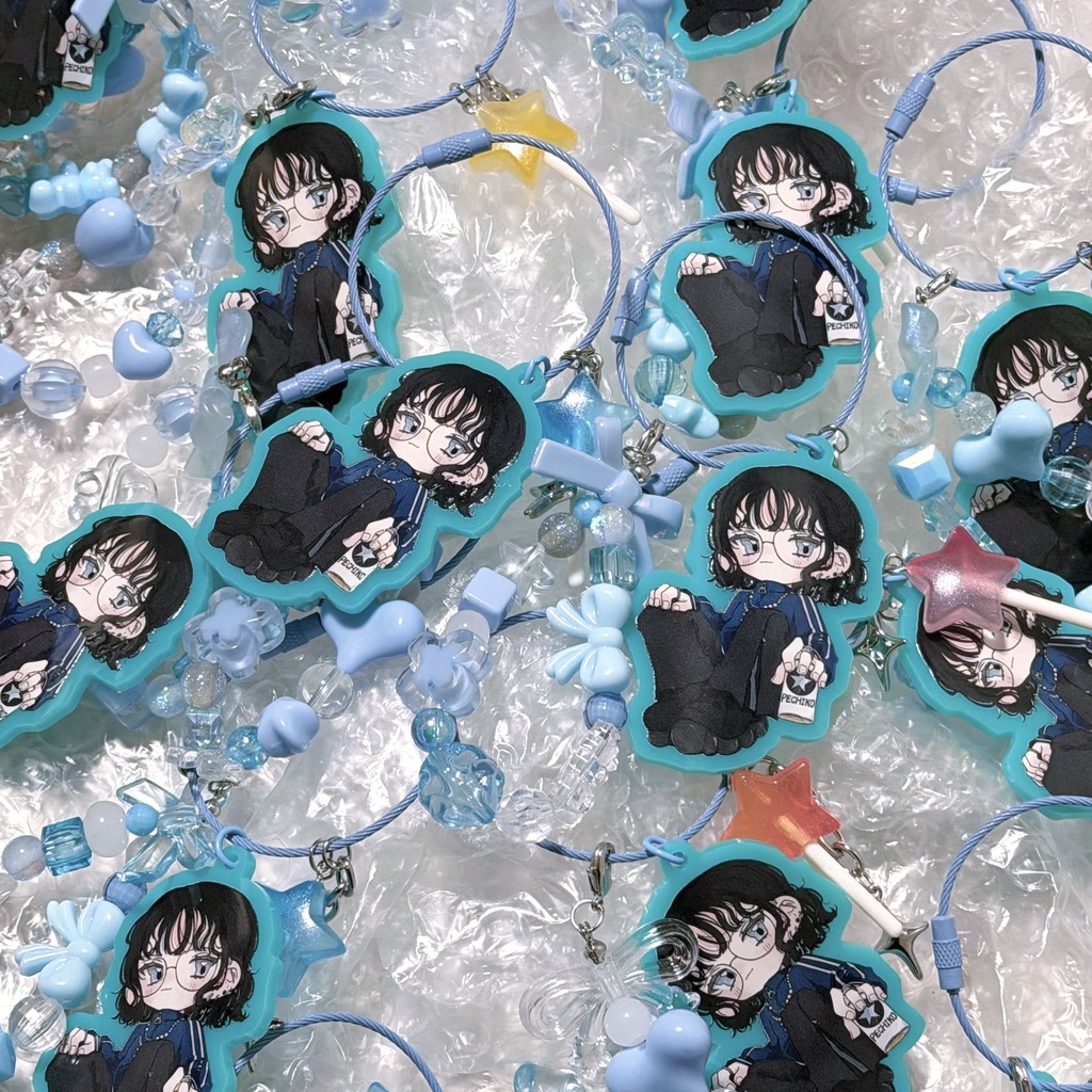 ハンドメイドぺちぺちキーホルダー