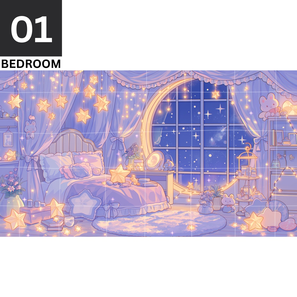 01 - Background #01 | Bedroom | VTuber向け | Vtuber Background