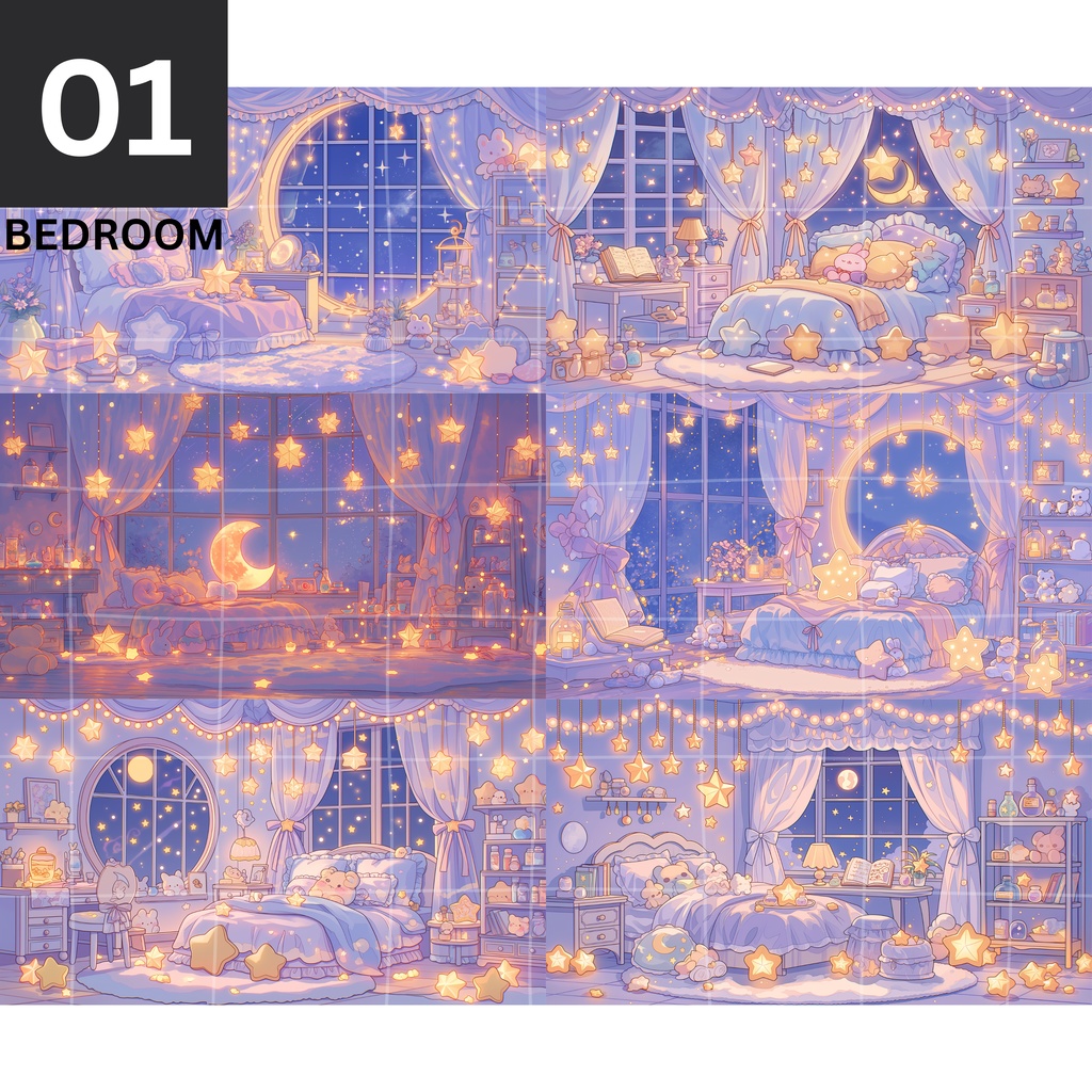 01 - Background #01 | Bedroom | VTuber向け | Vtuber Background