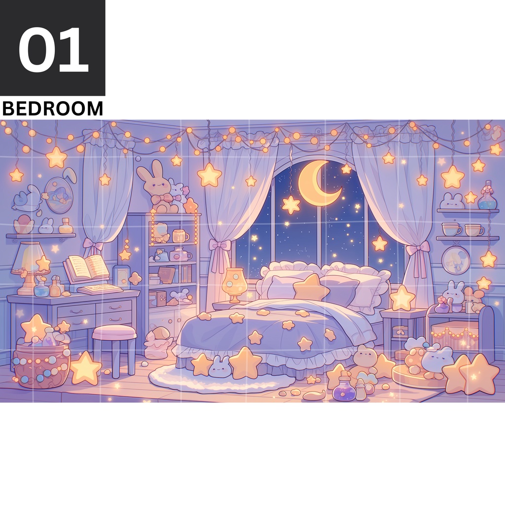 01 - Background #01 | Bedroom | VTuber向け | Vtuber Background