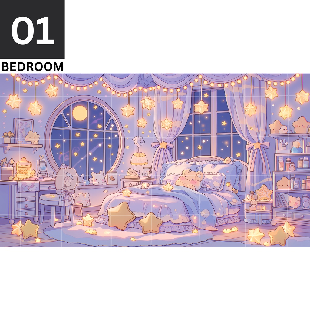 01 - Background #01 | Bedroom | VTuber向け | Vtuber Background