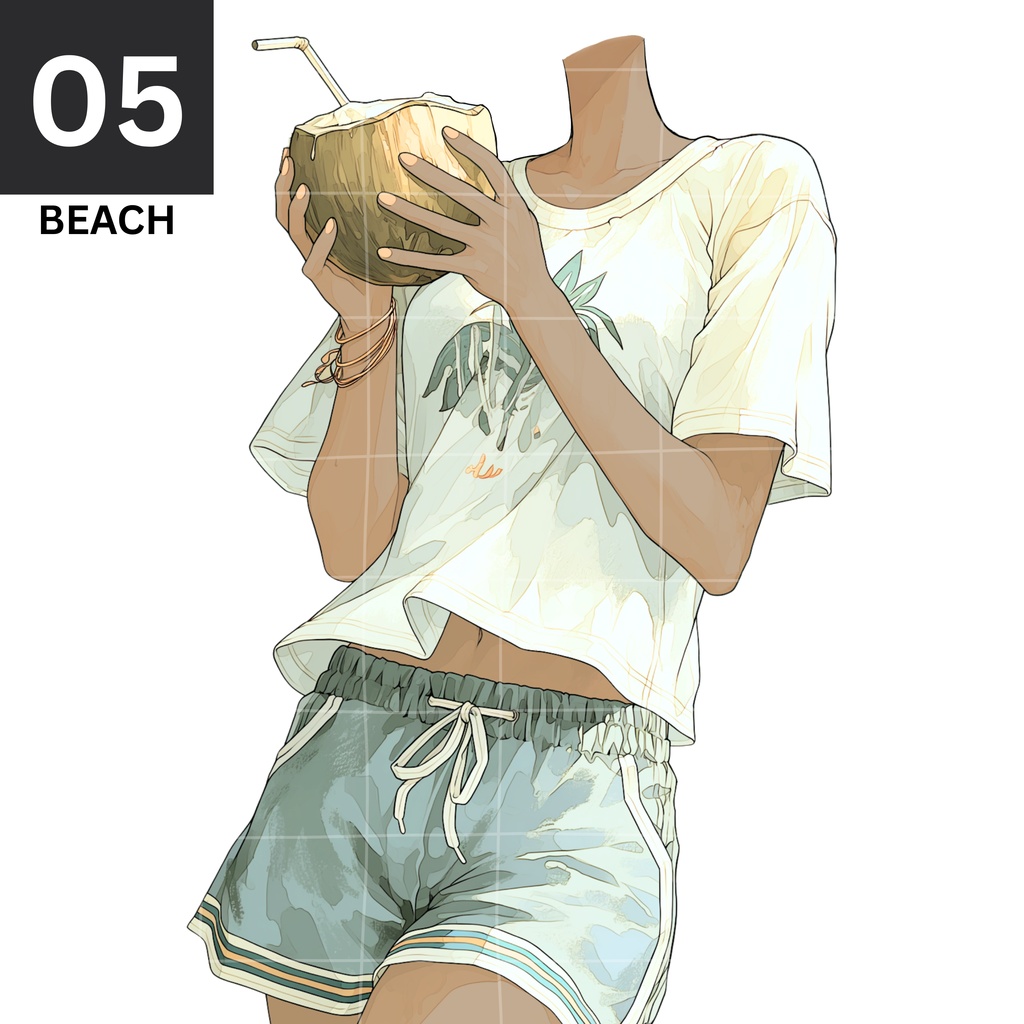05 - On The Beach + BG | Vts | VTuber向け | Vtuber Asset