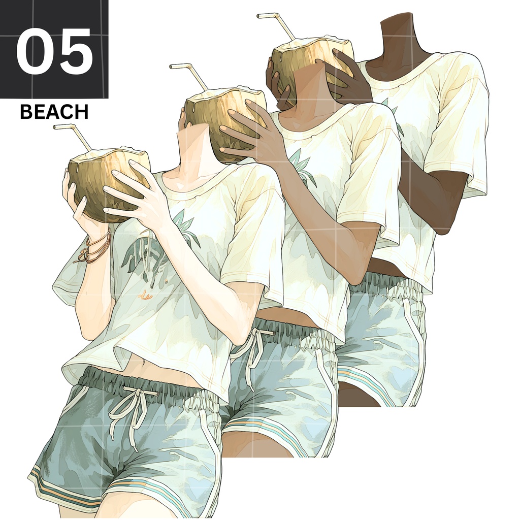 05 - On The Beach + BG | Vts | VTuber向け | Vtuber Asset