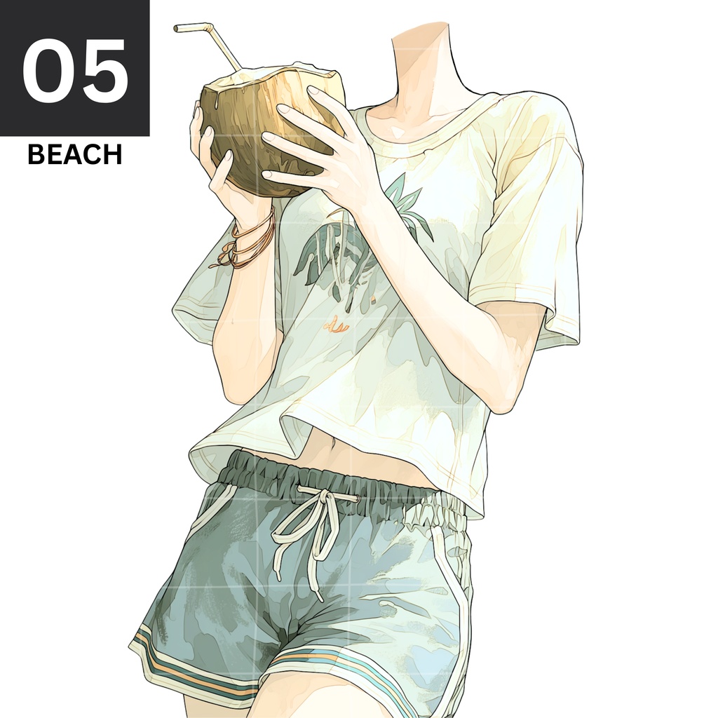 05 - On The Beach + BG | Vts | VTuber向け | Vtuber Asset