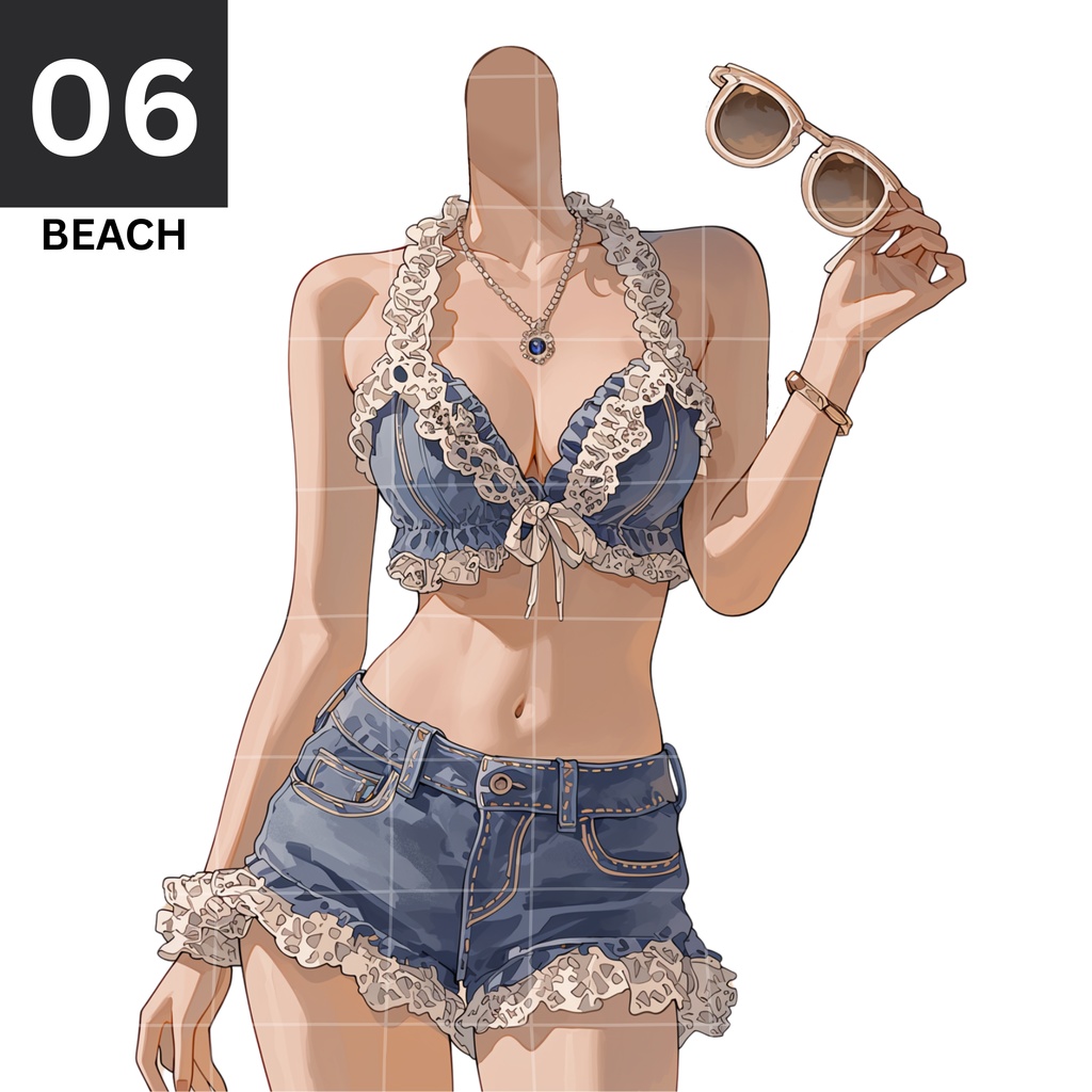06 - On The Beach | Vts | VTuber向け | Vtuber Asset