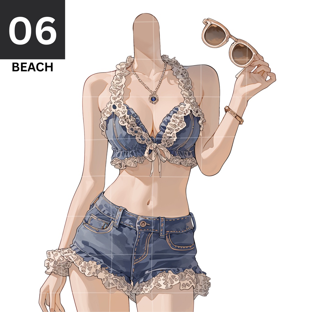 06 - On The Beach | Vts | VTuber向け | Vtuber Asset