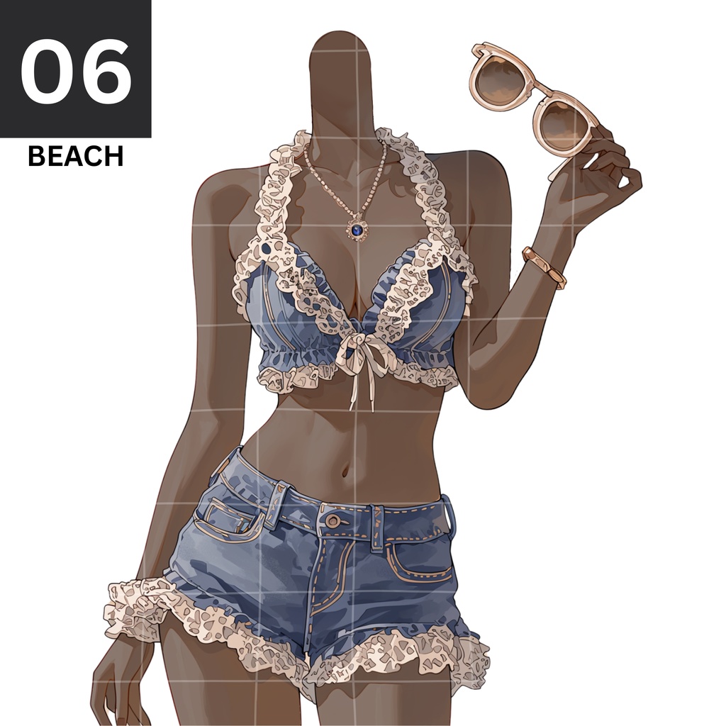 06 - On The Beach | Vts | VTuber向け | Vtuber Asset