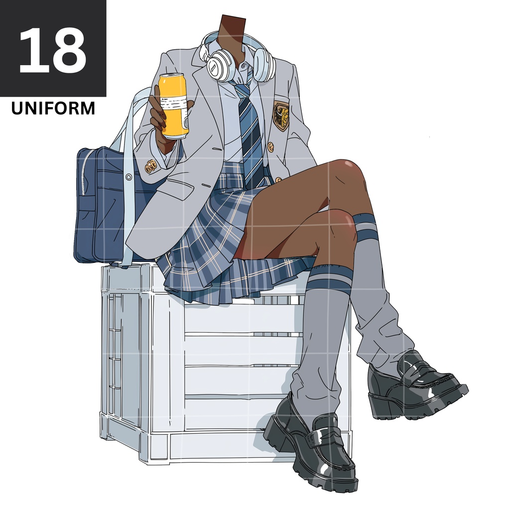 18 - GREY UNIFORM | Vts | VTuber向け | Vtuber Asset