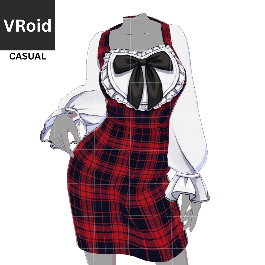 21 - RED CUTE CASUAL | Vroid | Vtuber Asset