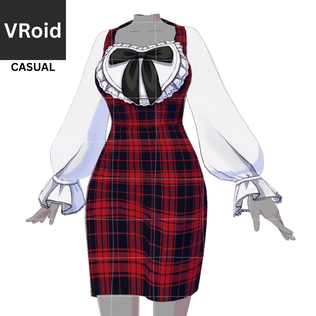 21 - RED CUTE CASUAL | Vroid | Vtuber Asset