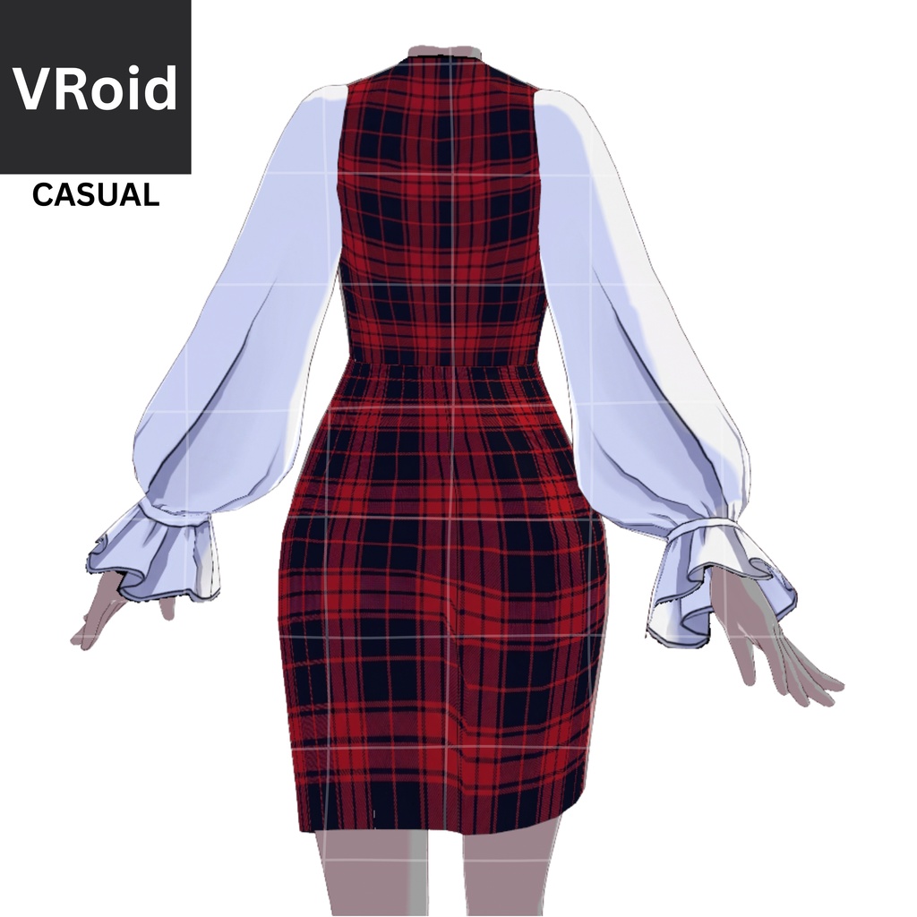 21 - RED CUTE CASUAL | Vroid | Vtuber Asset