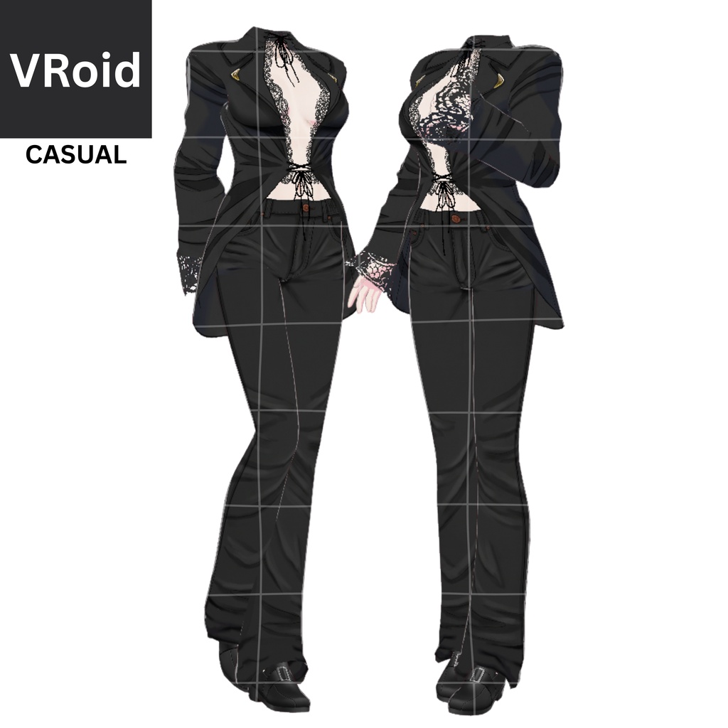 BLACK SUITE | Vroid | Vtuber Asset