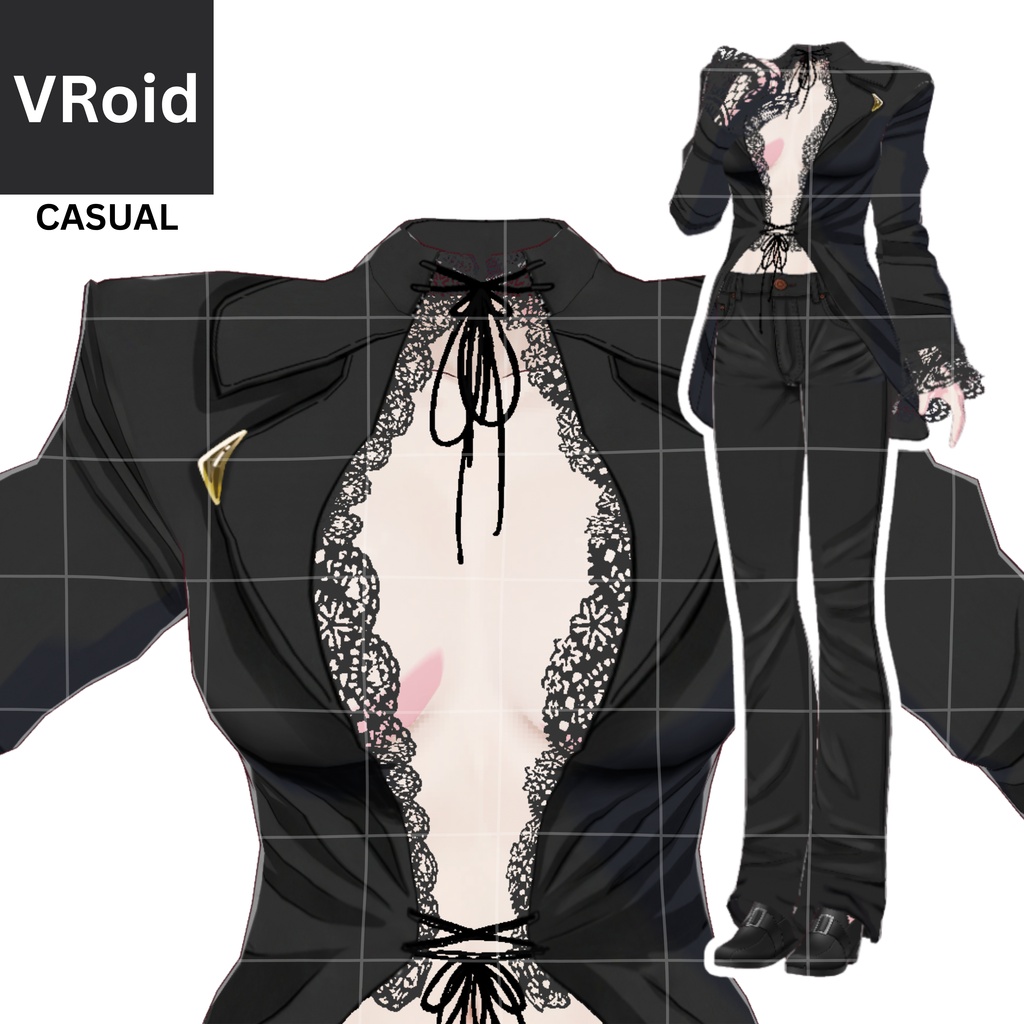 BLACK SUITE | Vroid | Vtuber Asset