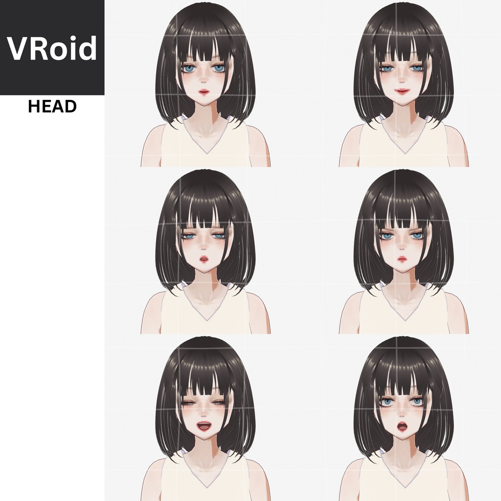 FACE ONLY - WOMAN | Vroid | Vtuber Asset