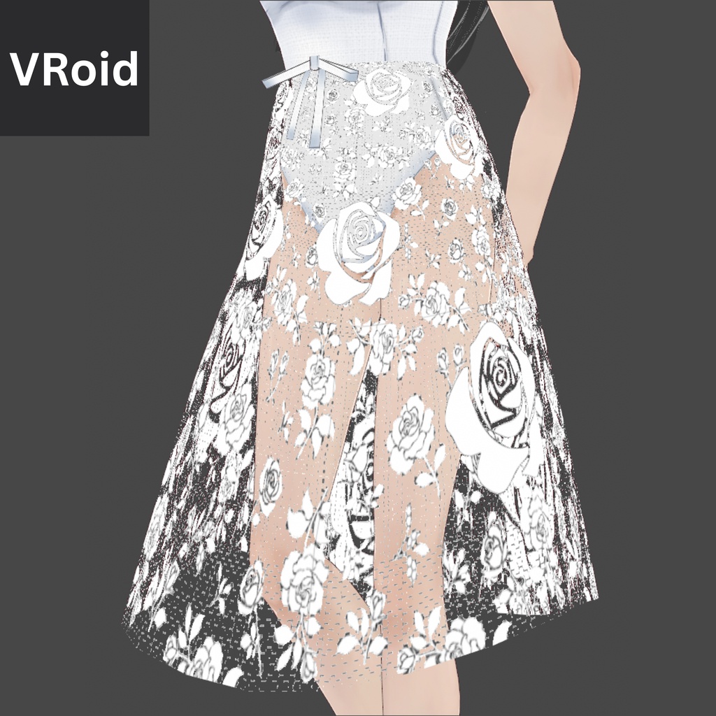 LACE DRESS BLACK & WHITE | Vroid | Vtuber Outfit