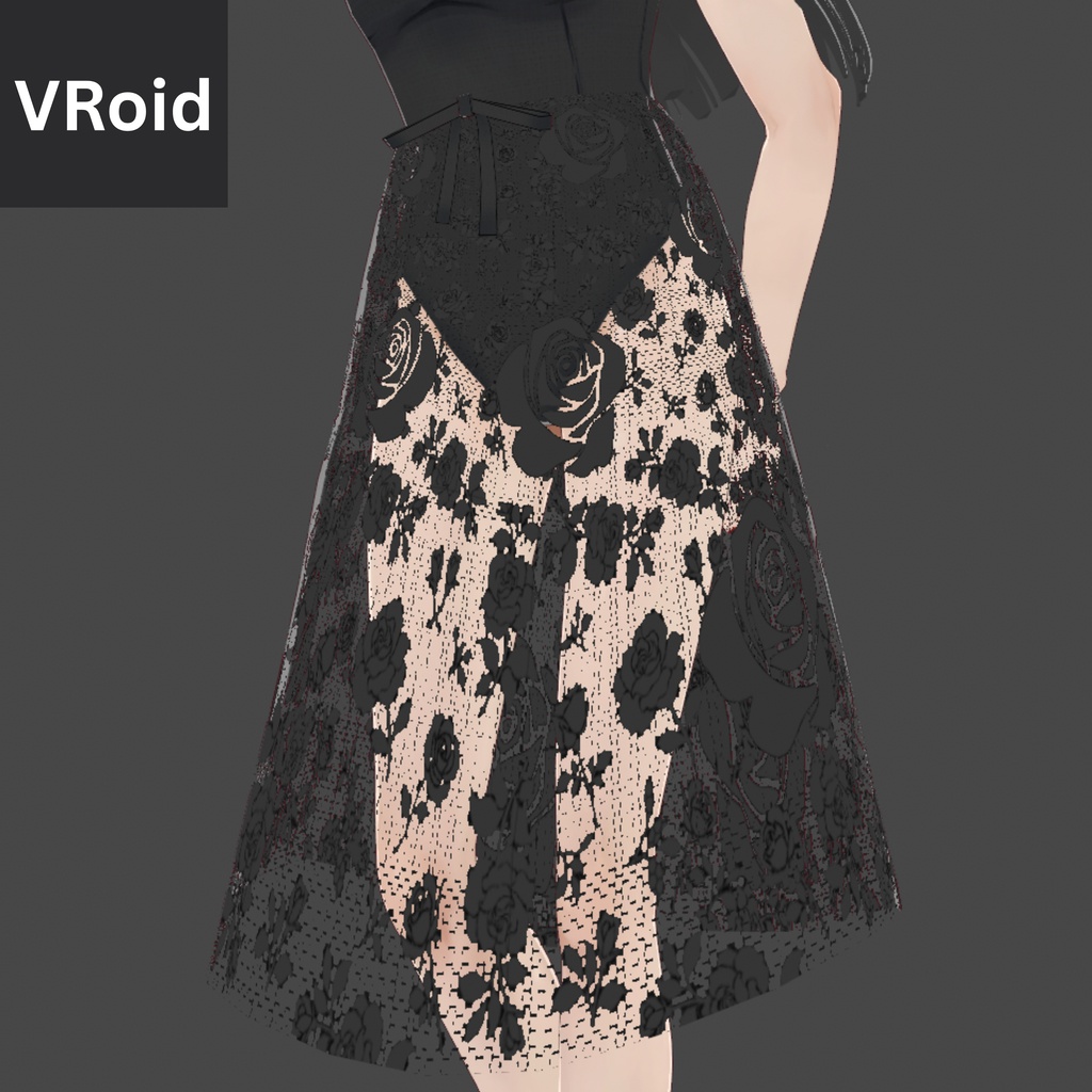 LACE DRESS BLACK & WHITE | Vroid | Vtuber Outfit