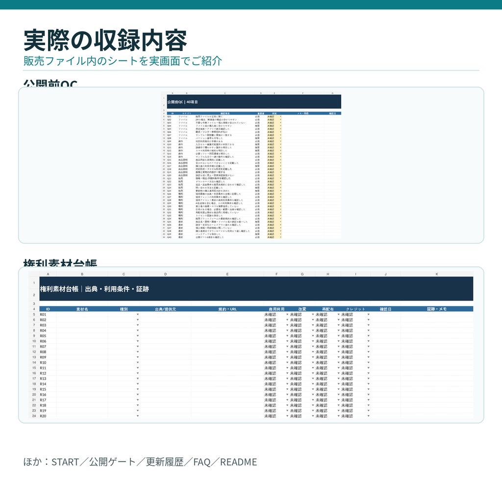 ReleaseGuard|デジタル商品 公開前チェック・権利管理テンプレート