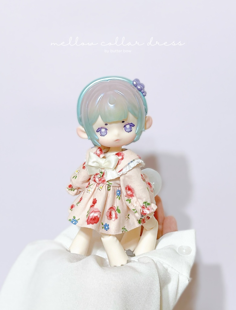 mellow collar dress #2 - 1/12ドール・ブラインドドール用