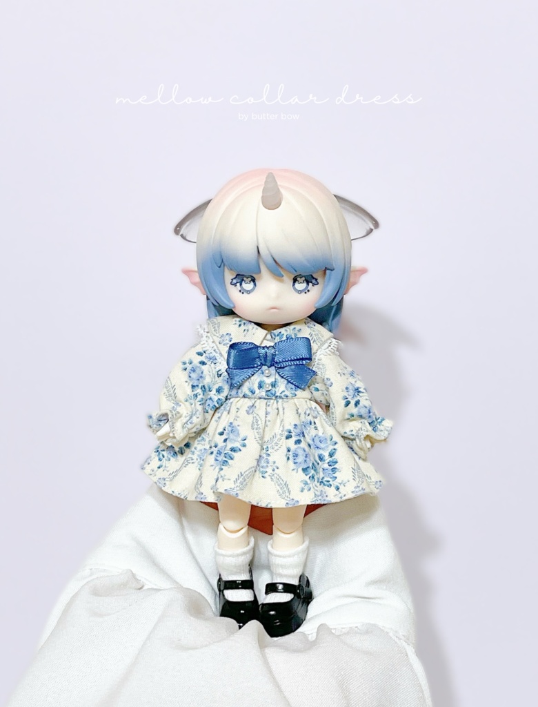 mellow collar dress #3 - 1/12ドール・ブラインドドール用