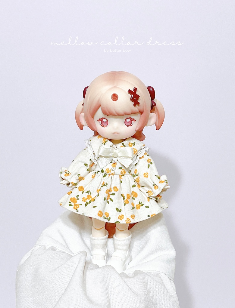 mellow collar dress #4 - 1/12ドール・ブラインドドール用