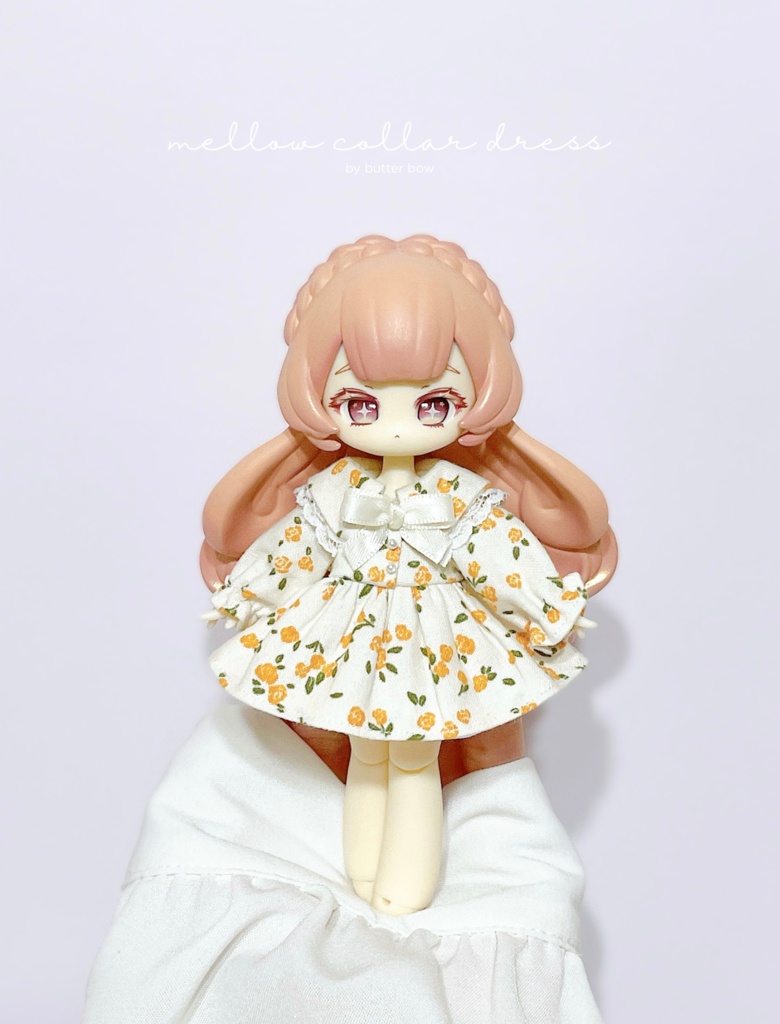 mellow collar dress #4 - 1/12ドール・ブラインドドール用