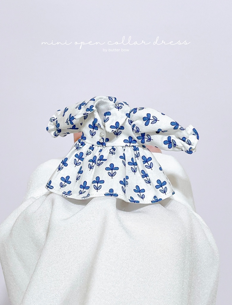 mini open collar dress #1 - 1/12ドール・ブラインドドール用