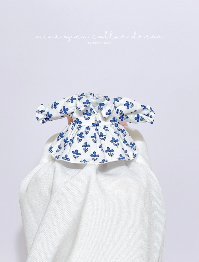 mini open collar dress #1 - 1/12ドール・ブラインドドール用
