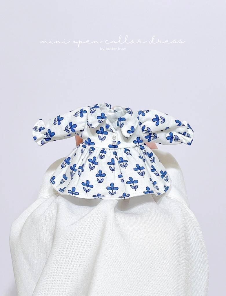 mini open collar dress #1 - 1/12ドール・ブラインドドール用