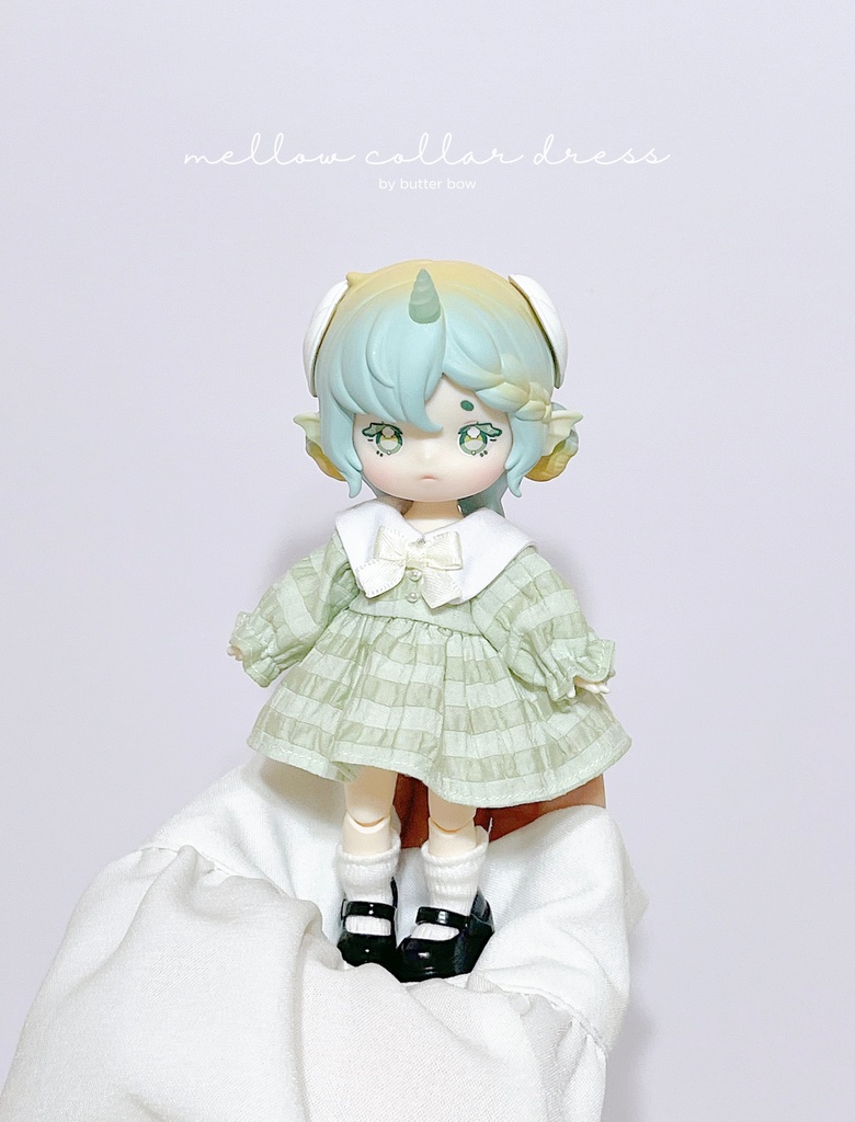 mellow collar dress #5 - 1/12ドール・ブラインドドール用