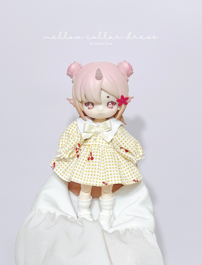mellow collar dress #6 - 1/12ドール・ブラインドドール用