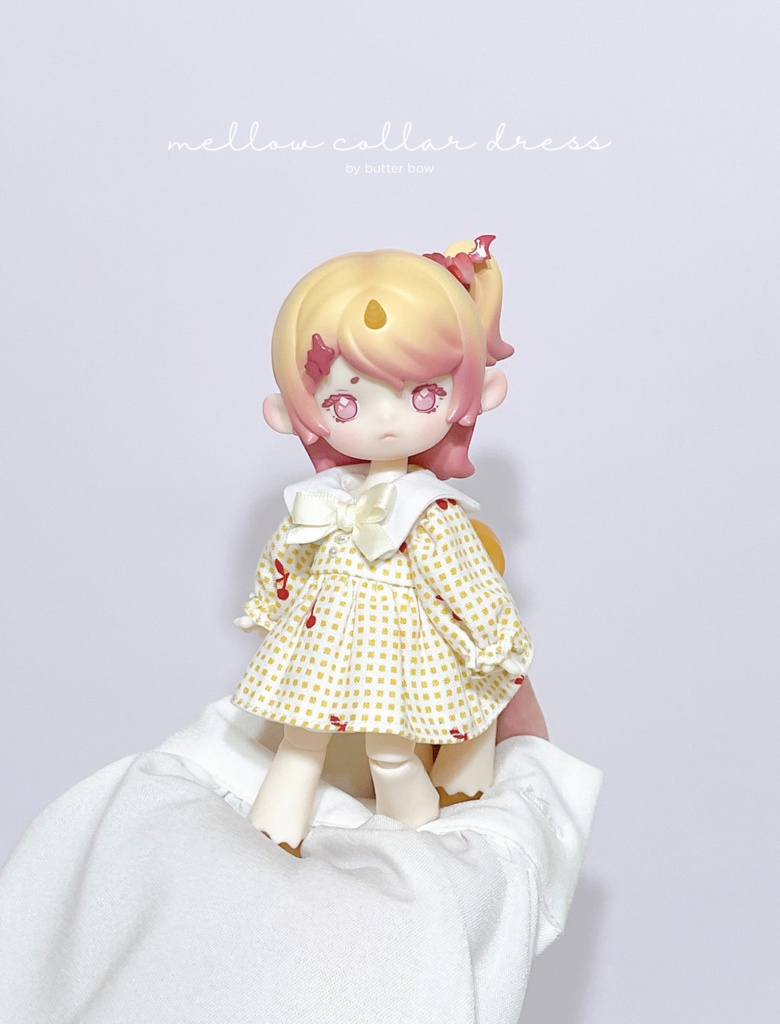 mellow collar dress #6 - 1/12ドール・ブラインドドール用
