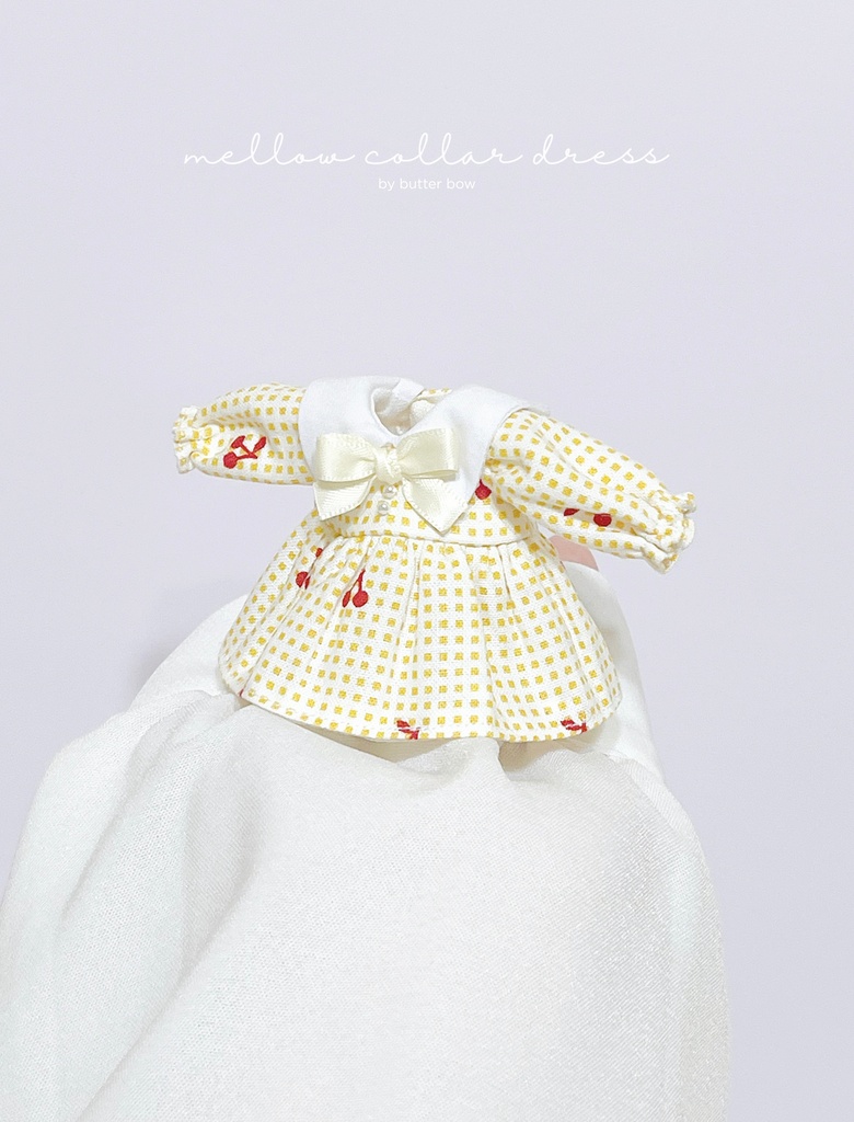 mellow collar dress #6 - 1/12ドール・ブラインドドール用