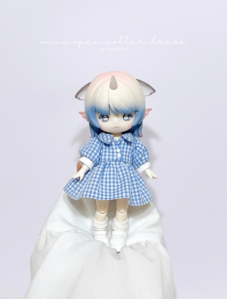 mini open collar dress(Petit) #2 - 1/12ドール・ブラインドドール用