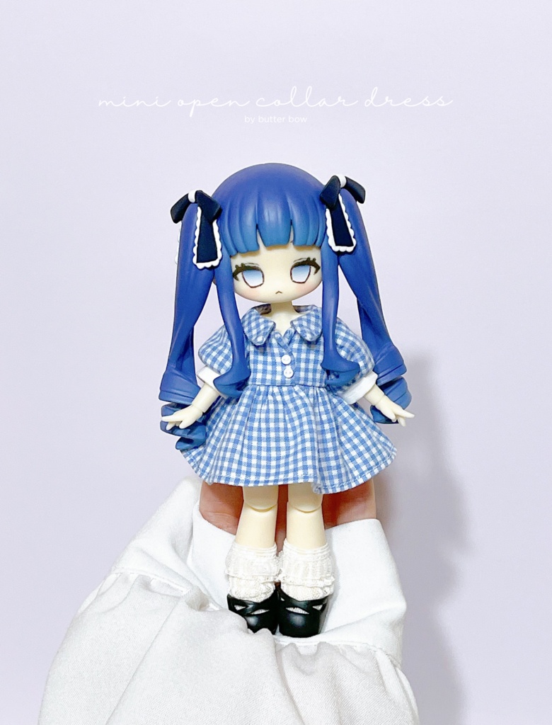 mini open collar dress(Petit) #2 - 1/12ドール・ブラインドドール用