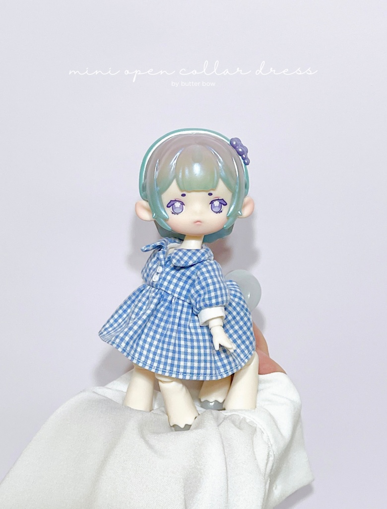 mini open collar dress(Petit) #2 - 1/12ドール・ブラインドドール用