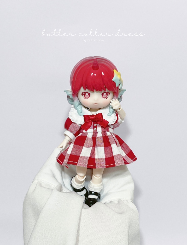 butter collar dress(Petit) #1 - 1/12ドール・ブラインドドール用ワンピース