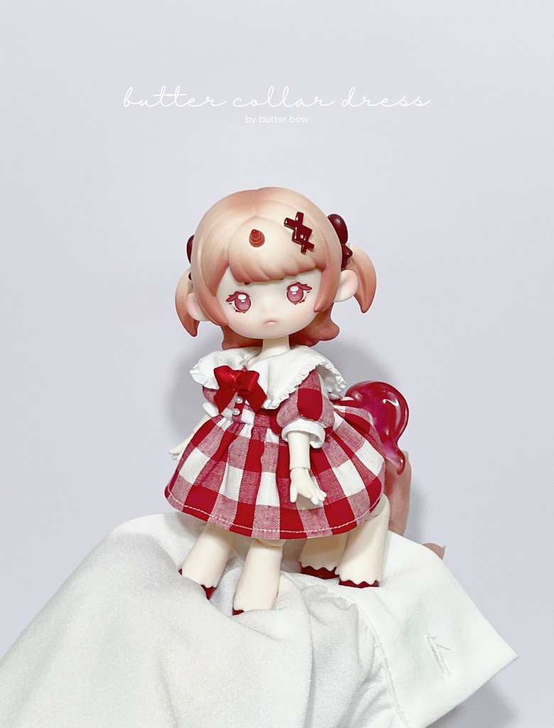 butter collar dress(Petit) #1 - 1/12ドール・ブラインドドール用ワンピース