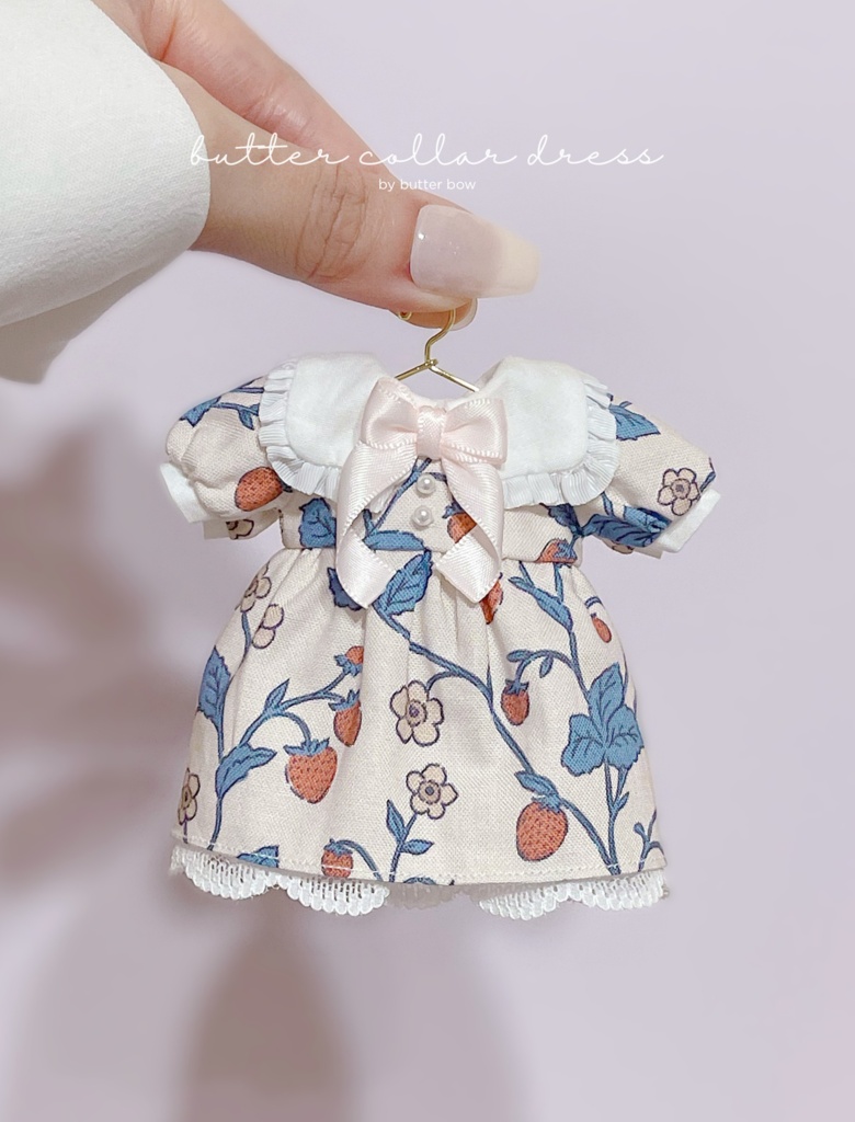 butter collar dress(Curvy) #1 - ボニーバニー6・小1/6ブラインドドール用ワンピース