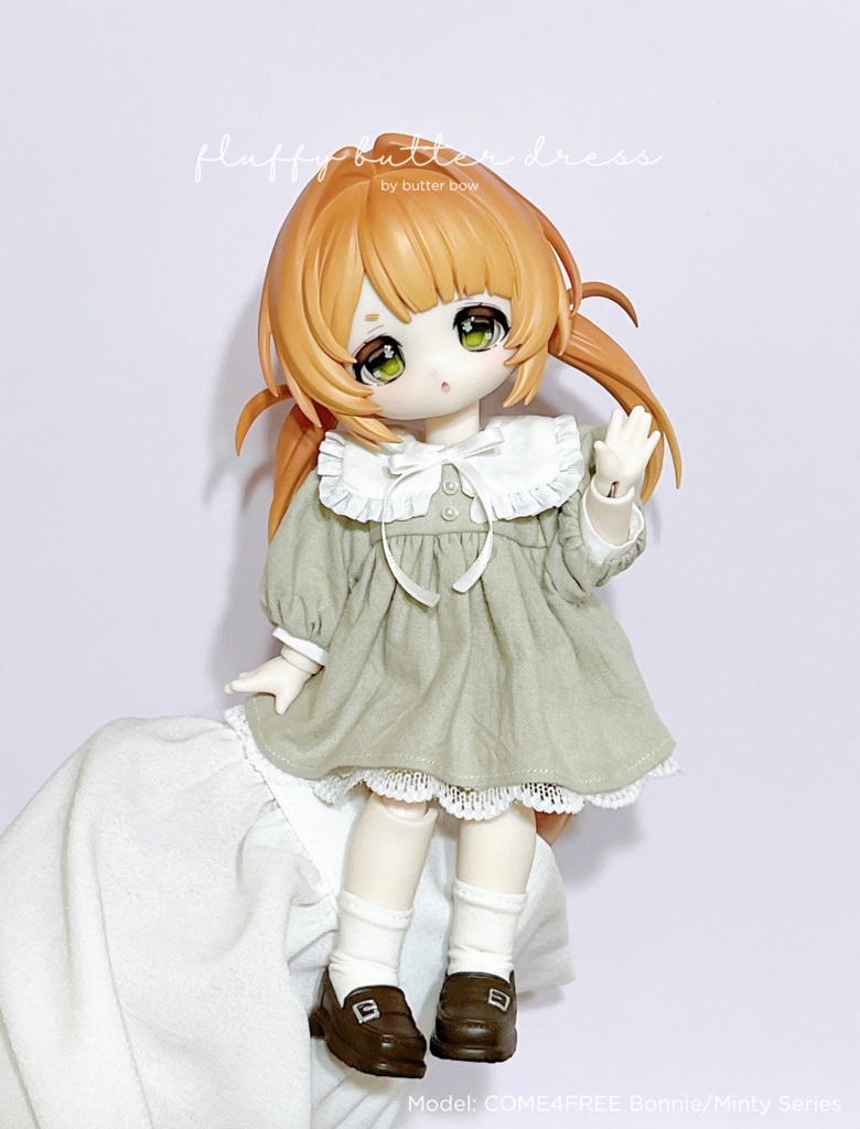 fluffy butter dress(Curvy) #1 - ボニーバニー6・小1/6ブラインドドール用ワンピース