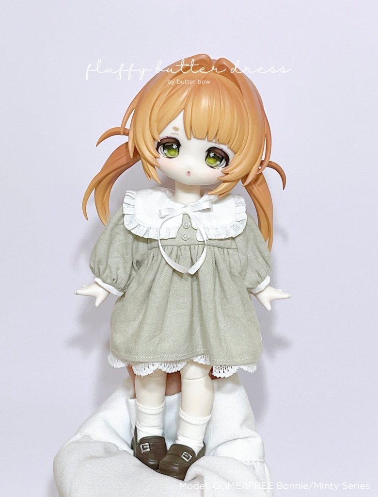 fluffy butter dress(Curvy) #1 - ボニーバニー6・小1/6ブラインドドール用ワンピース