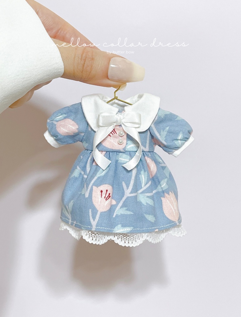 mellow collar dress(Curvy) #1 - ボニーバニー6・小1/6ブラインドドール用ワンピース