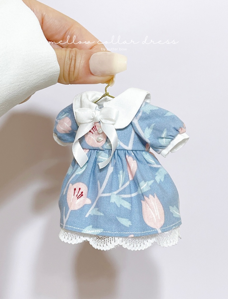 mellow collar dress(Curvy) #1 - ボニーバニー6・小1/6ブラインドドール用ワンピース