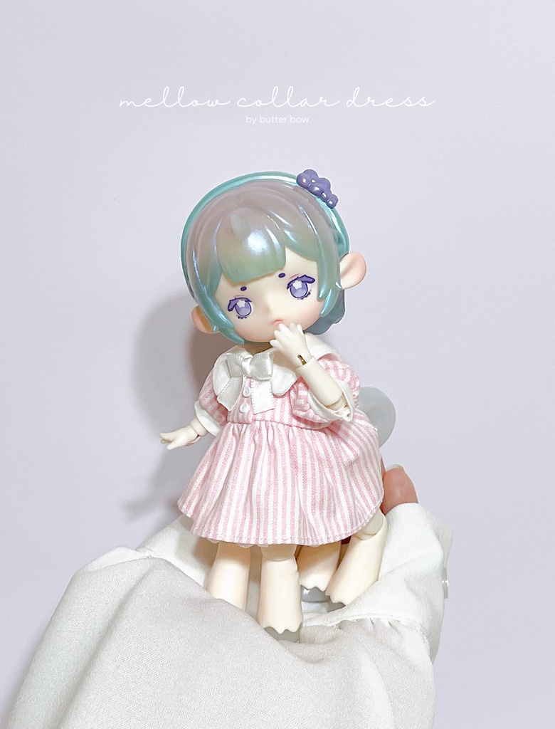 mellow collar dress(Petit) #8 - 1/12ドール・ブラインドドール用ワンピース
